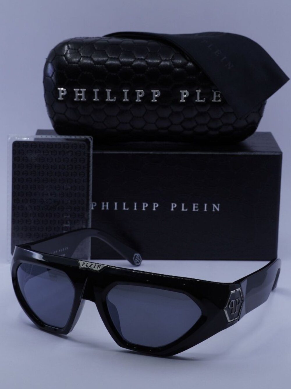 Philipp Plein SPP153 Z42X Geometric Sunglasses – Black/Grey